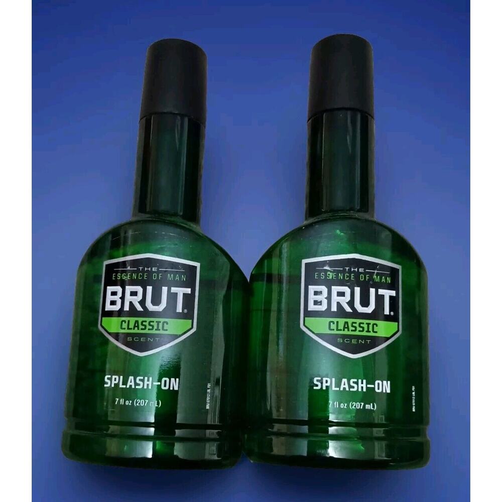 2 Brand New Brut Signature Scent Splash On 7oz Brut Splash-On Lotion Classic